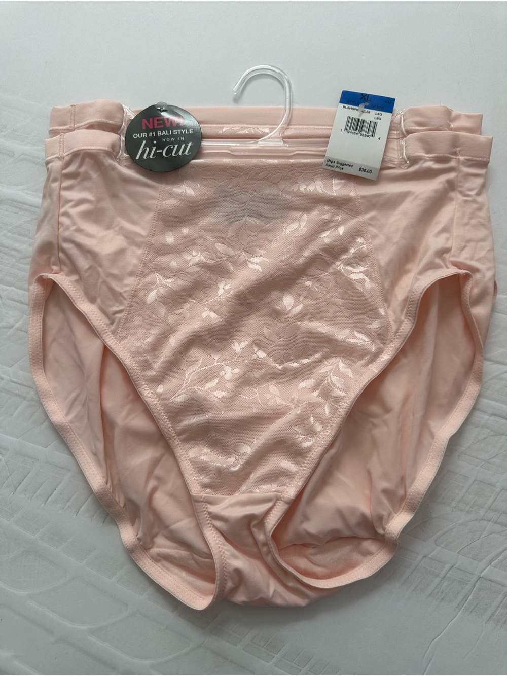2 Pair of Bali Hi-Cut Shaping Briefs in Light Pink
